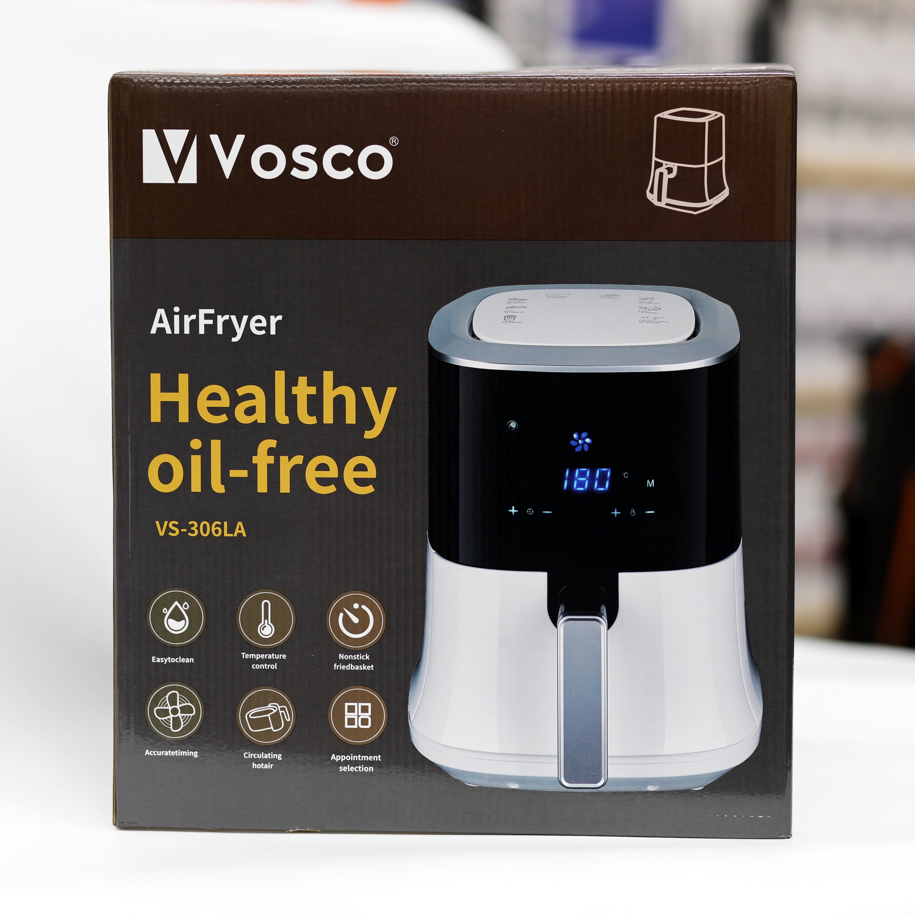 قلاية هوائية Vosco VS-306LA بدون زيت – طهي صحي بتقنية الهواء الساخن