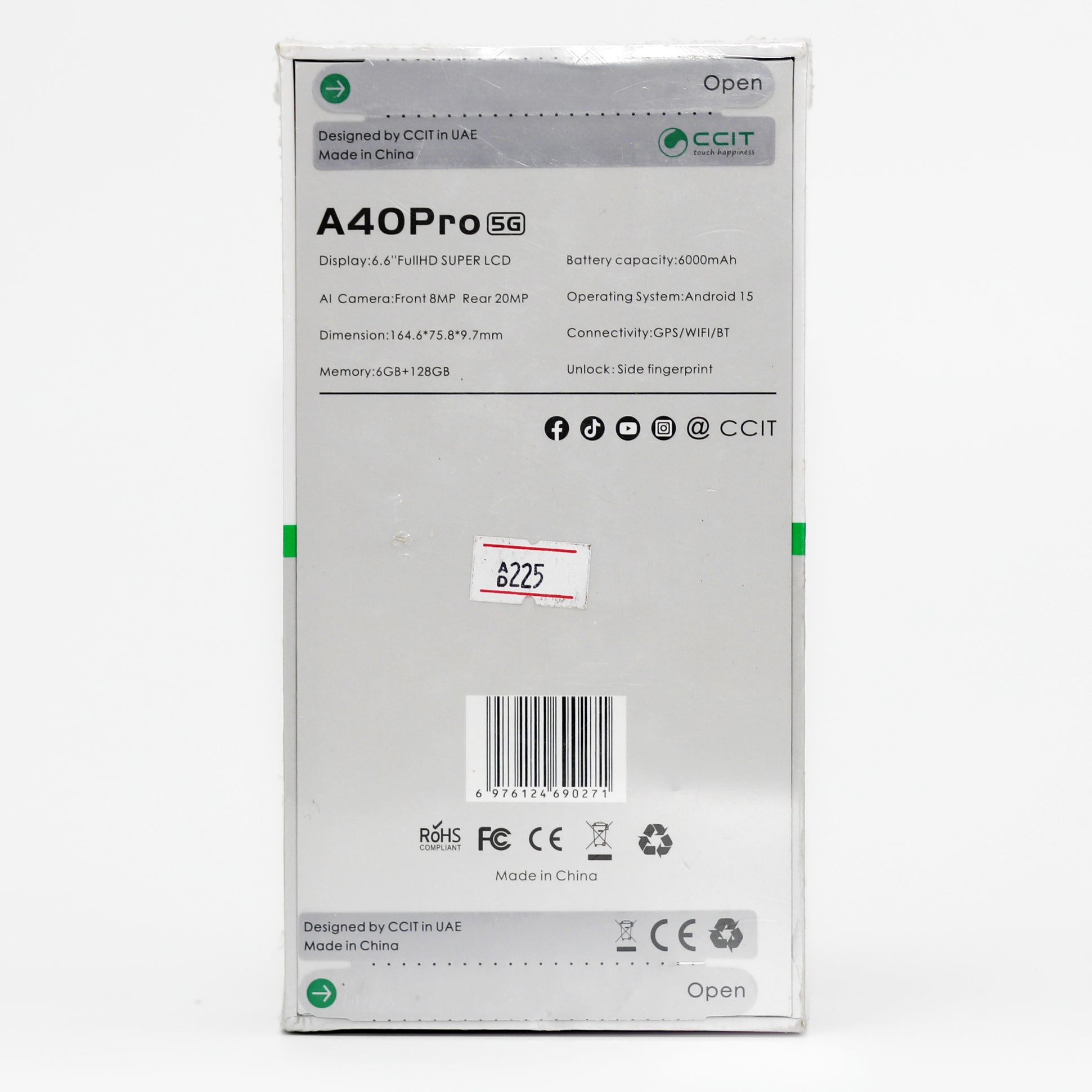 CCIT A40 Pro 5G Smartphone – 6GB RAM, 128GB Storage, 6000mAh Battery