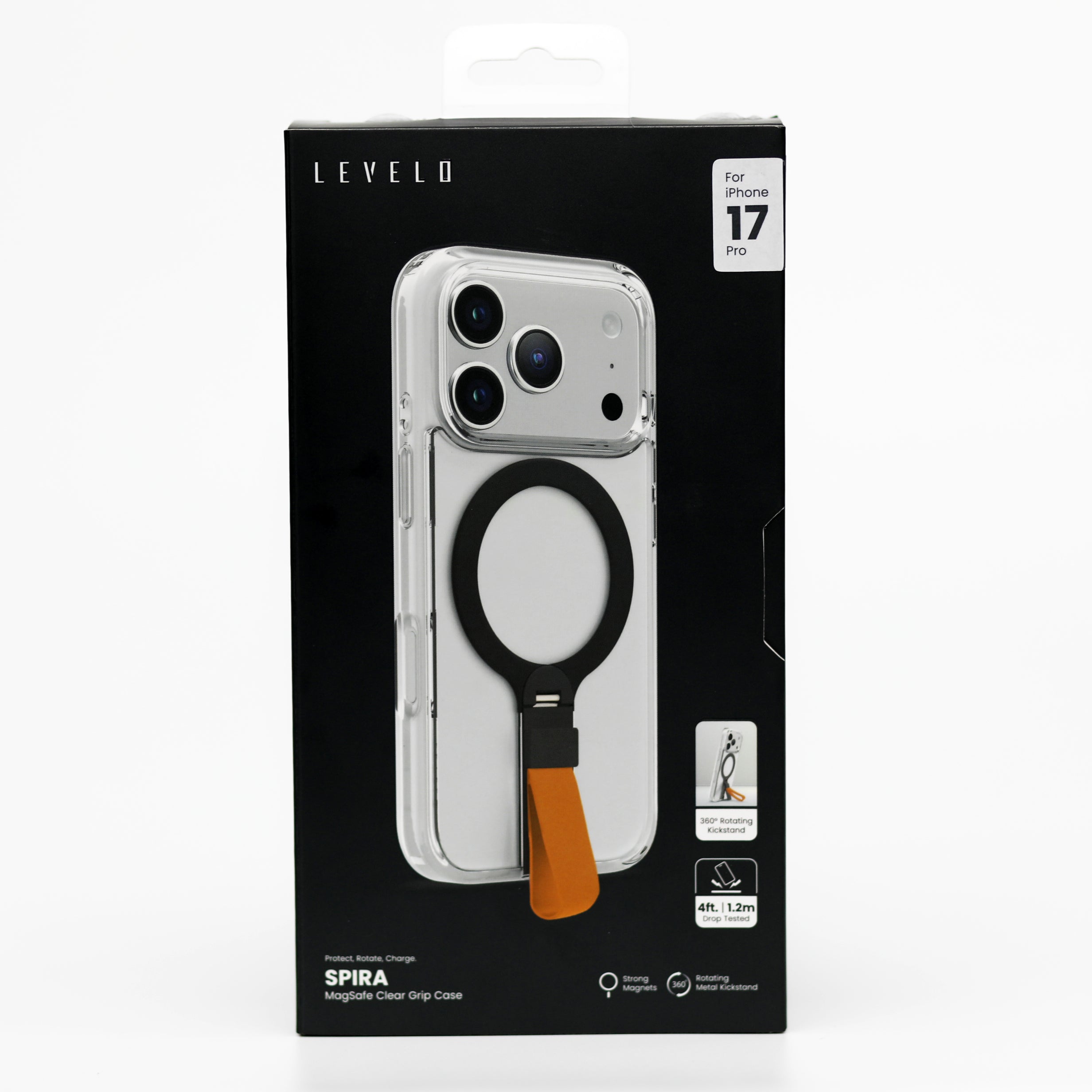 Levelo Spira MagSafe Clear Case iPhone 17 Pro 360 Kickstand
