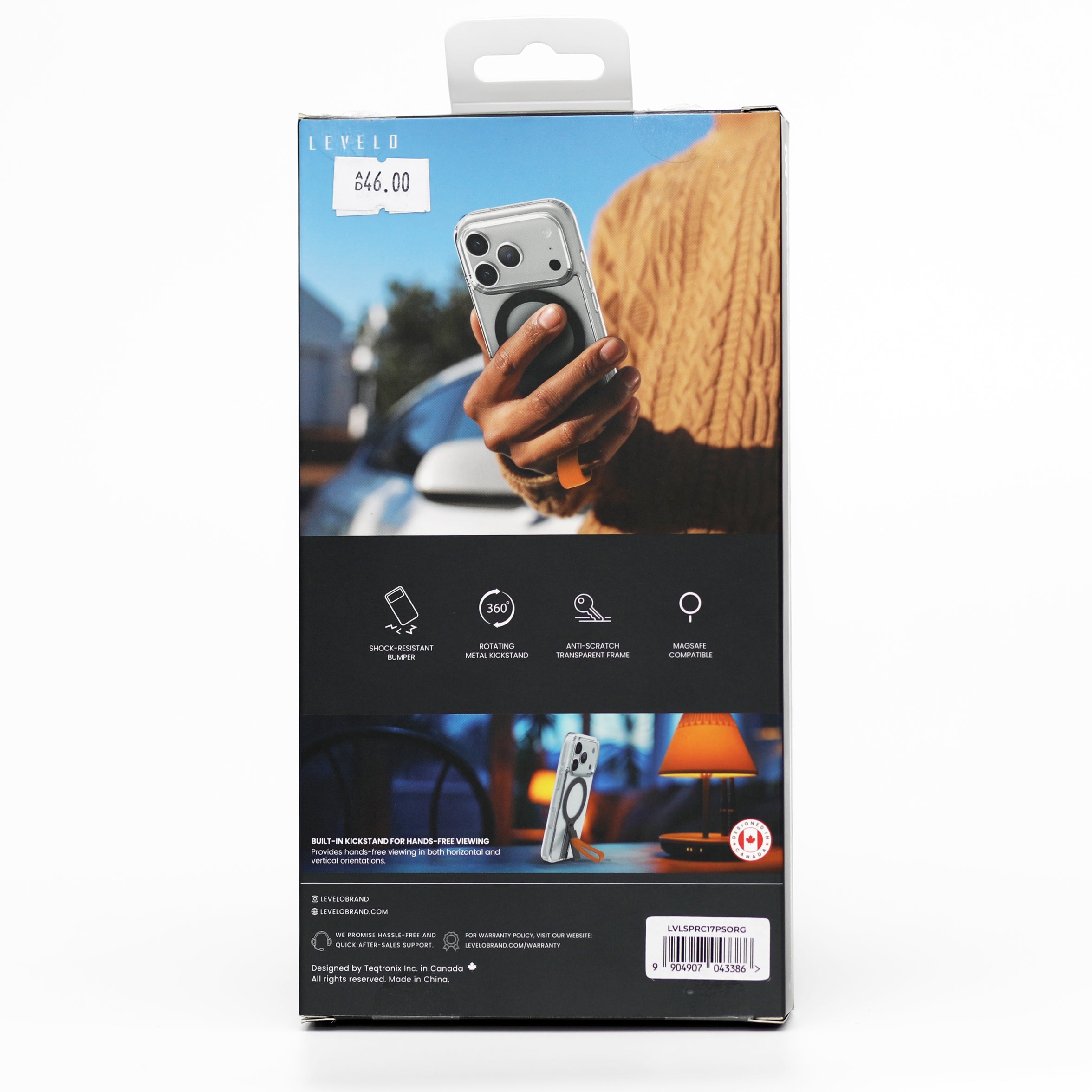 Levelo Spira MagSafe Clear Case iPhone 17 Pro 360 Kickstand
