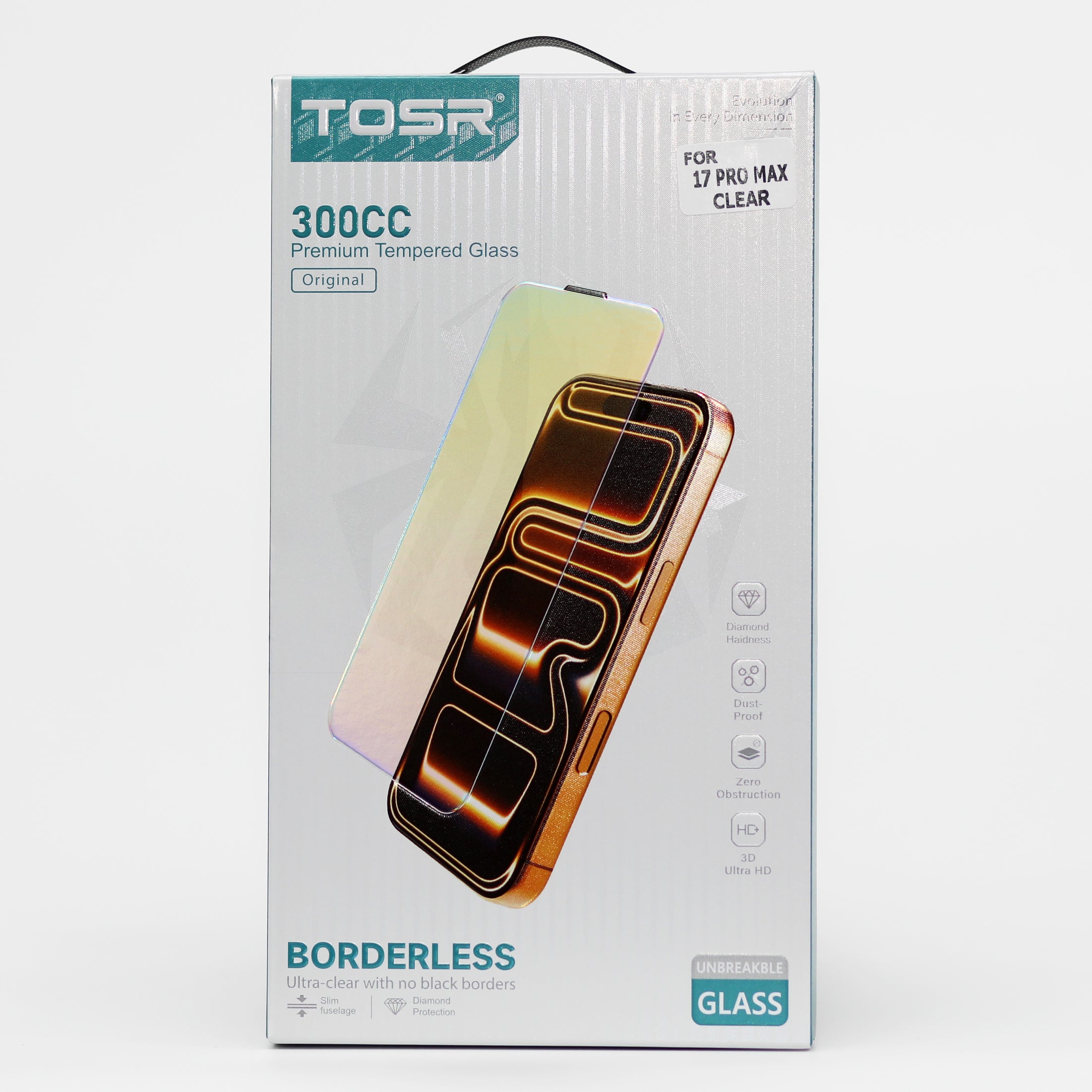 TOSR 300CC Premium Tempered Glass – iPhone 17 Pro Max