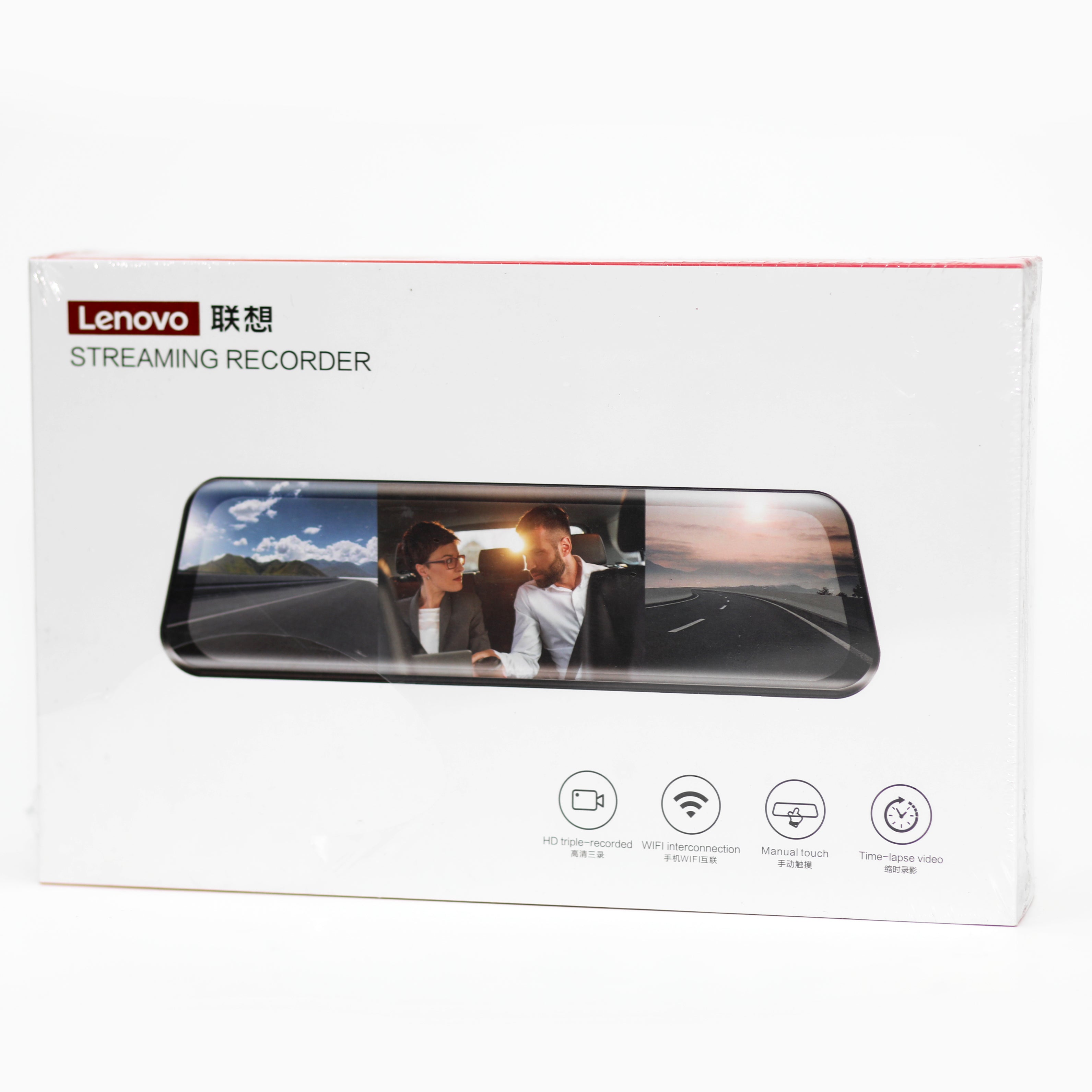 Lenovo Streaming Recorder Rearview Mirror Dash Cam WiFi HD Camera
