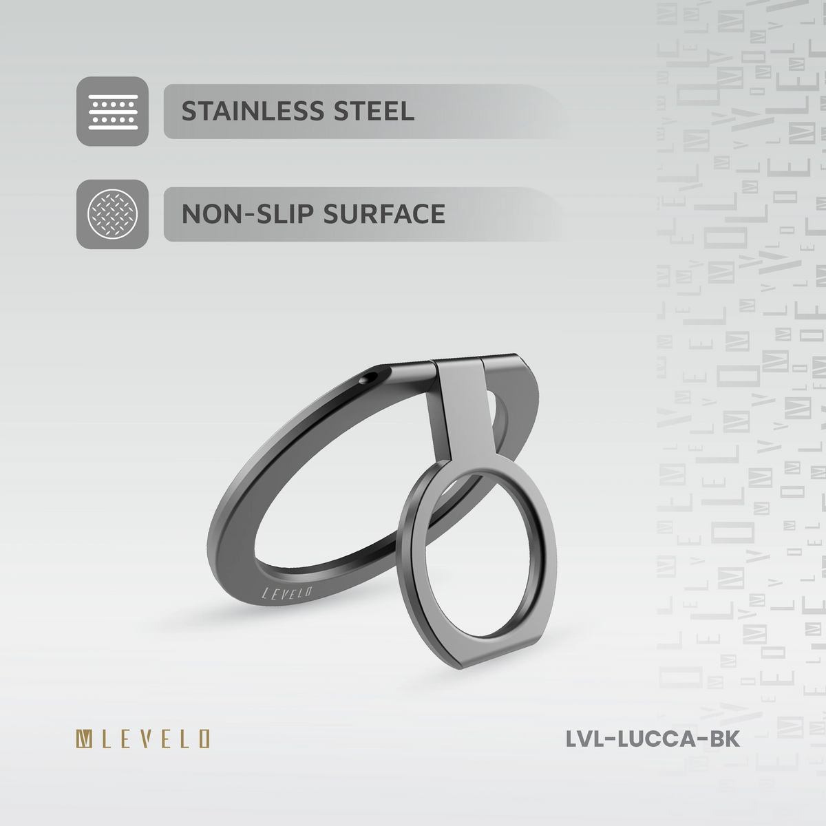 حامل هاتف Levelo Lucca Magsafe بحلقة - Desert Titanium