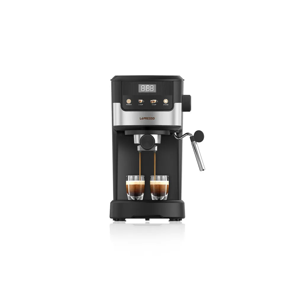Suprema Espresso Machine with Milk Steamer – 20 Bar Coffee Maker with Touch Display - LéPresso