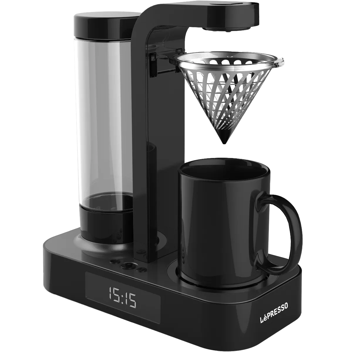 Drip Coffee System with Brew Time Display & Multiple Brewing Modes – Black (LPCFFM0023) – LéPresso