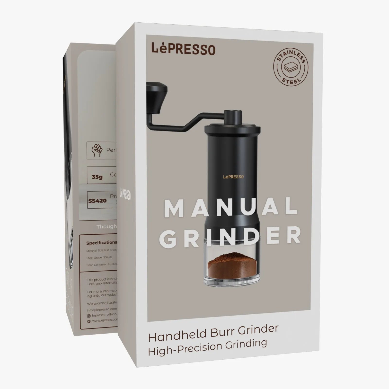 Manual Coffee Grinder – Handheld Burr Grinder High Precision - LéPresso