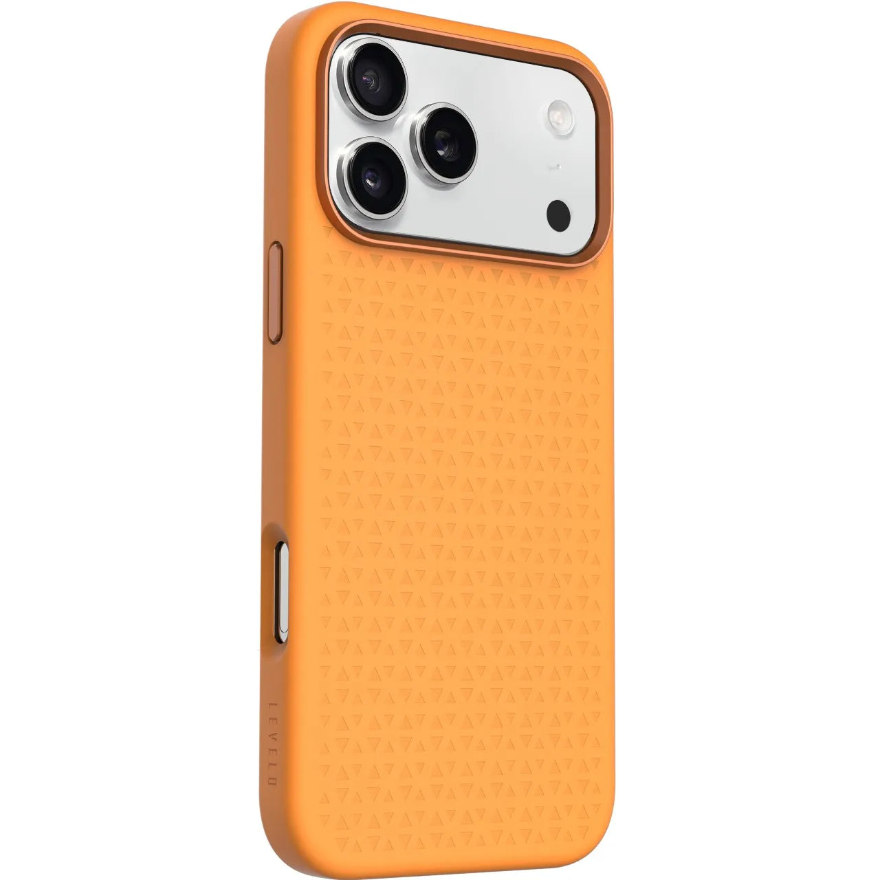 Levelo Fiora MagSafe Liquid Silicone Case With Pattern For iPhone 17 Pro Max - Orange