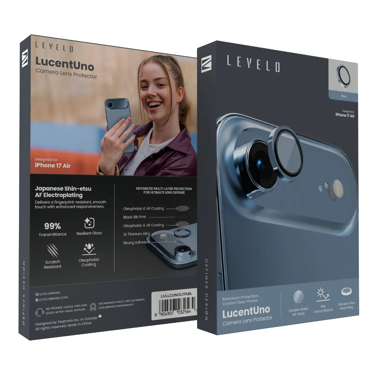 Levelo LucentUno Camera Lens Protector for iPhone 17 – 99% High Transparency & Scratch Resistant