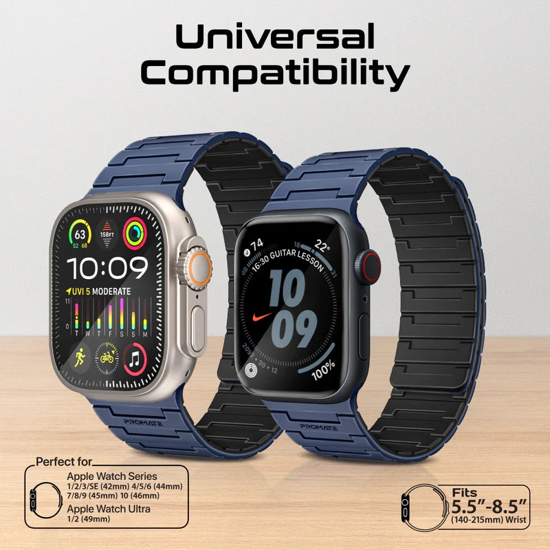 PROMATE MagBand-MS Magnetic Silicone Apple Watch Strap, compatible w/ 42/44mm