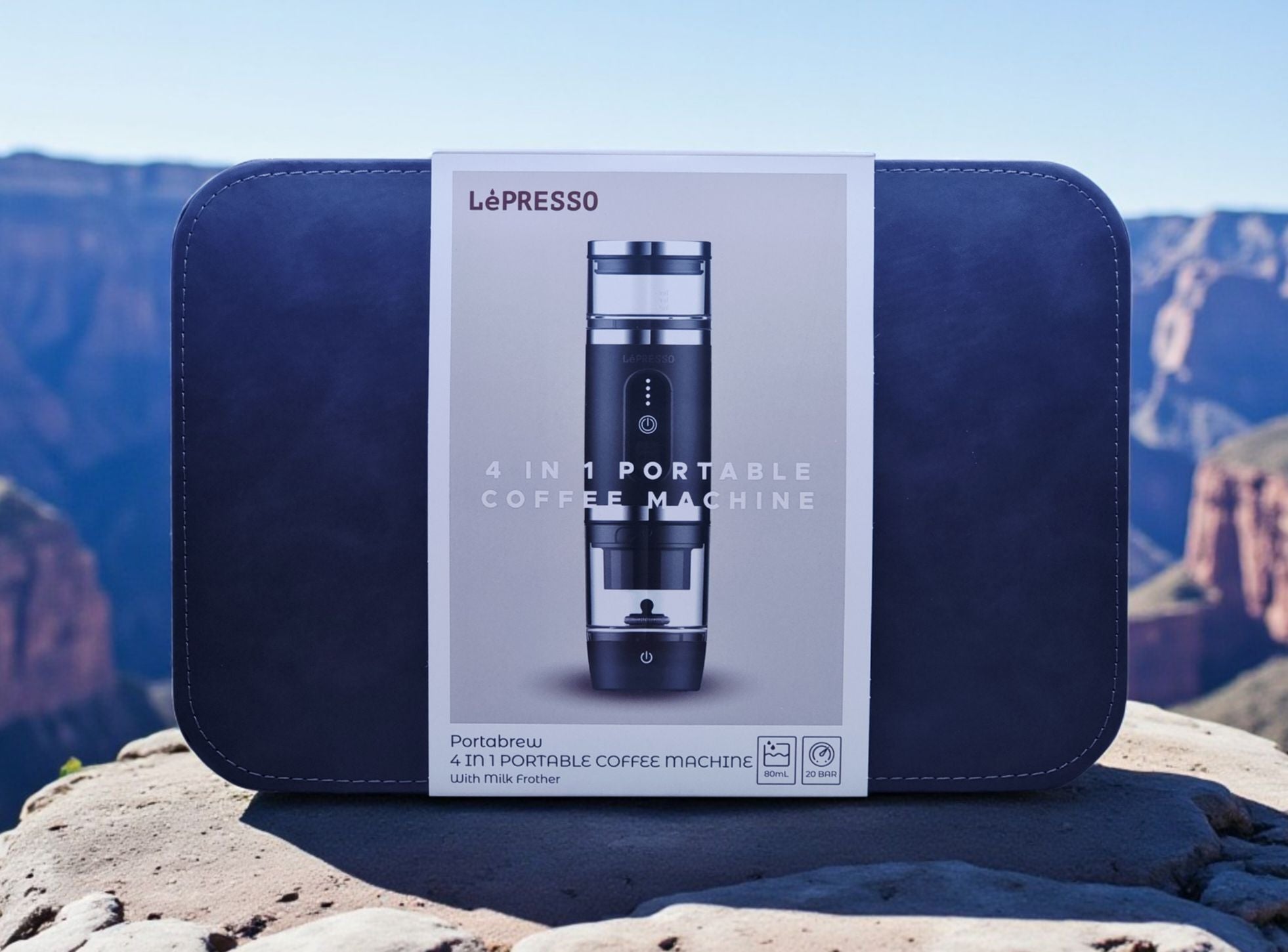 ماكينة قهوة محمولة LePresso PortaBrew 4-in-1 بضغط 20 بار