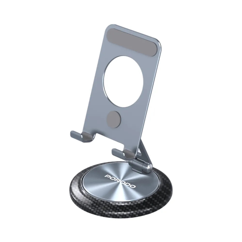 Porodo 360° Rotatable Folding Mobile & Tablet Stand – Aluminum Alloy