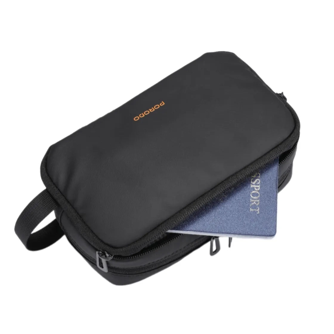 UltraLite Organizer Pouch Compact Water-Repellent Travel Case – Black - Porodo