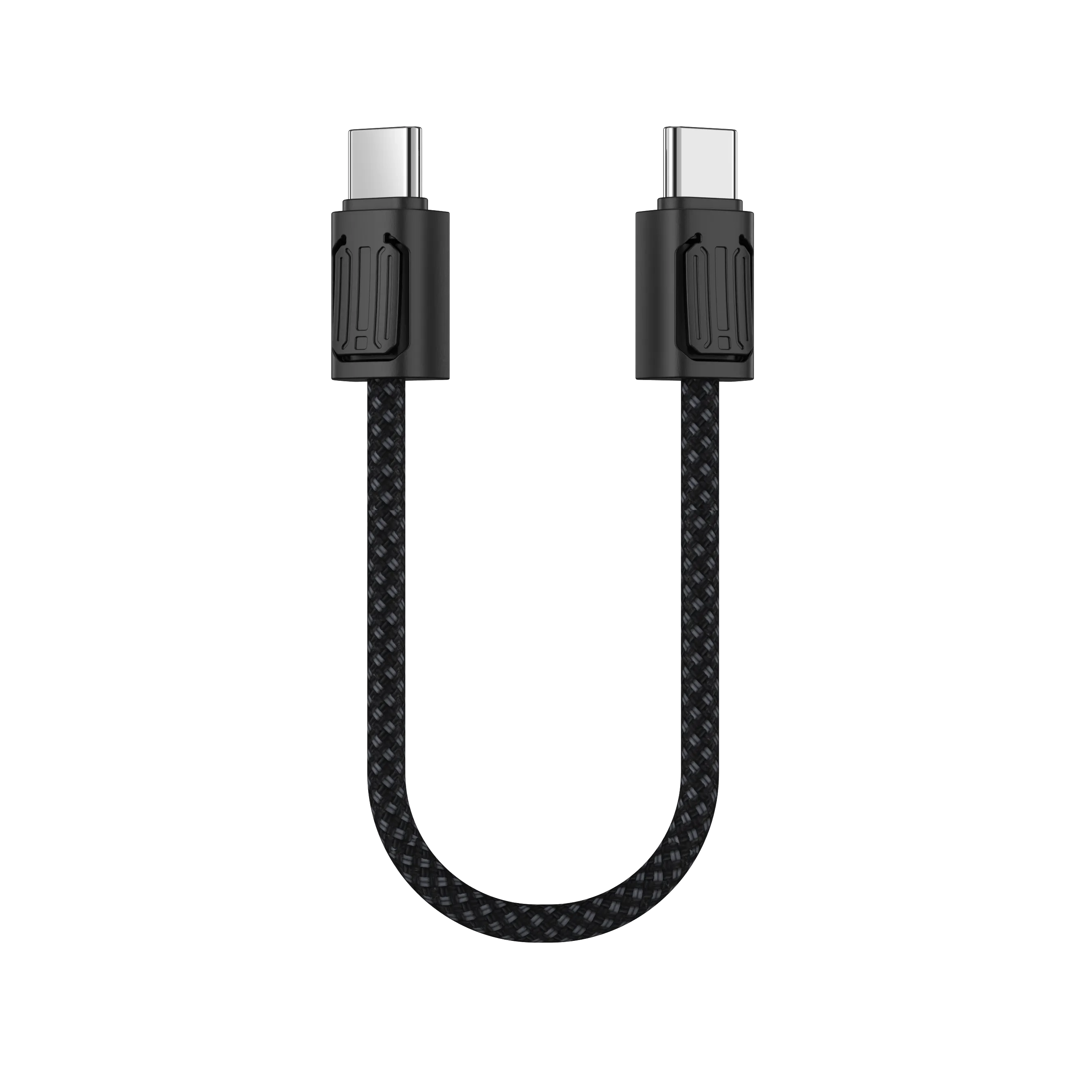ChargeLoop Keychain USB-C to USB-C Cable 60W Fast Charging Zinc Alloy – Black - Porodo