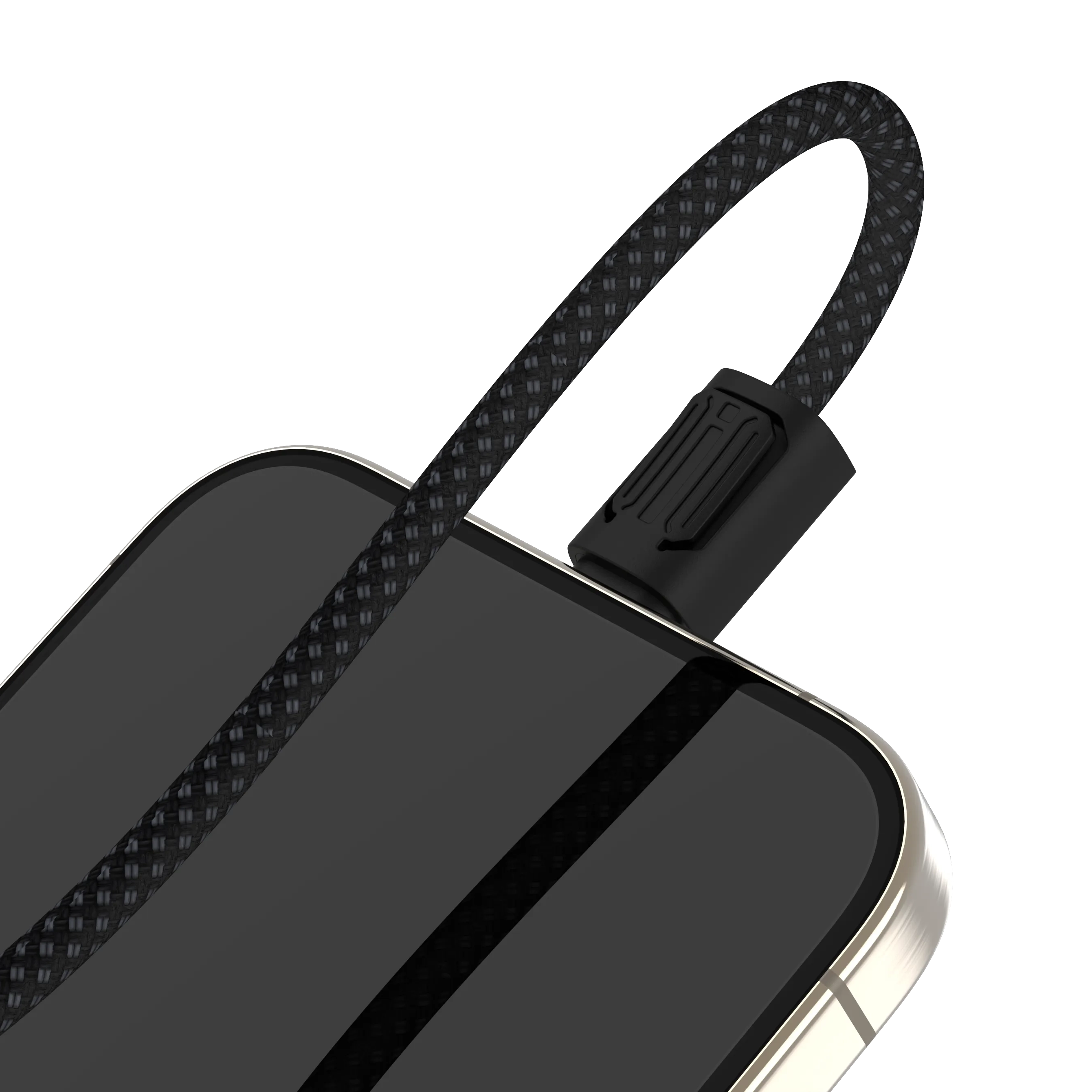 ChargeLoop Keychain Data Cable USB-C to Lightning 30W Fast Charging 480Mbps – Black -Porodo