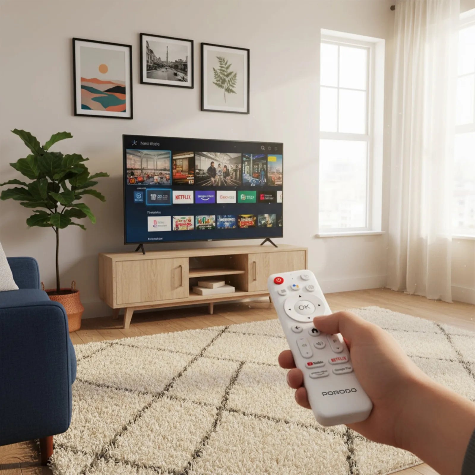 Porodo TV Stick 4K 2+16GB Android 14.0 - White