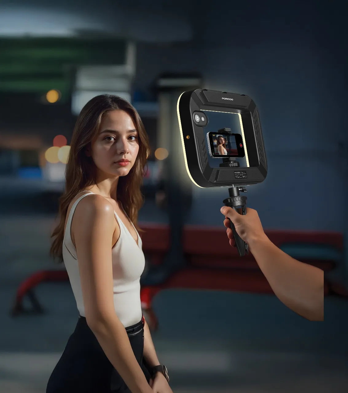 إضاءة تصوير احترافية مع حامل ترايبود وريموت – بورودو Porodo Vlogging Light