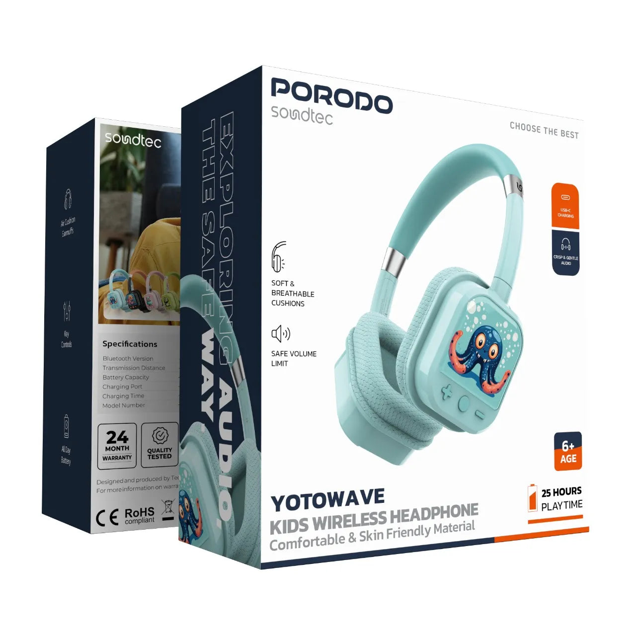 Kids Wireless Headphone YotoWave – Porodo Soundtec