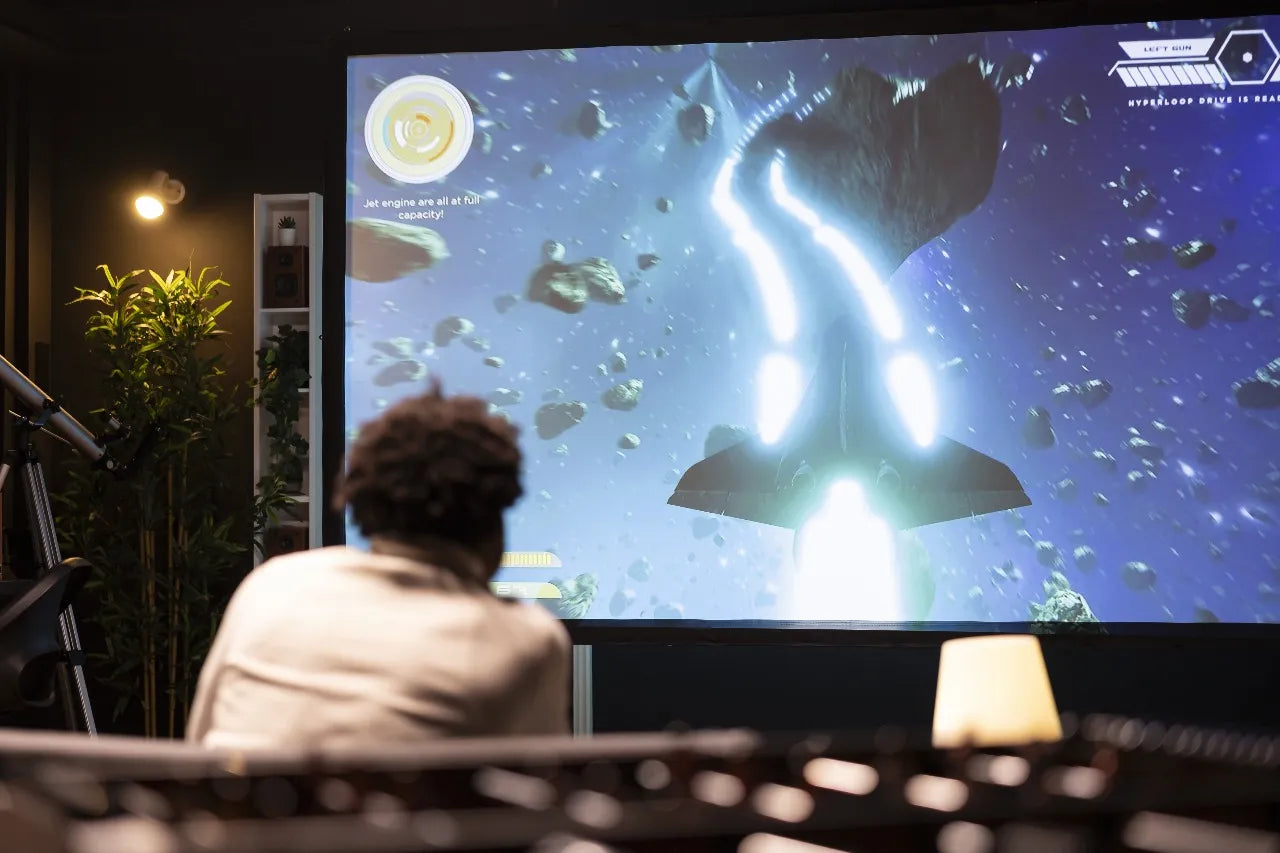 شاشة عرض بروجكتر 100 بوصة بنسبة 4:3 مع حامل ثلاثي – بورودو Porodo