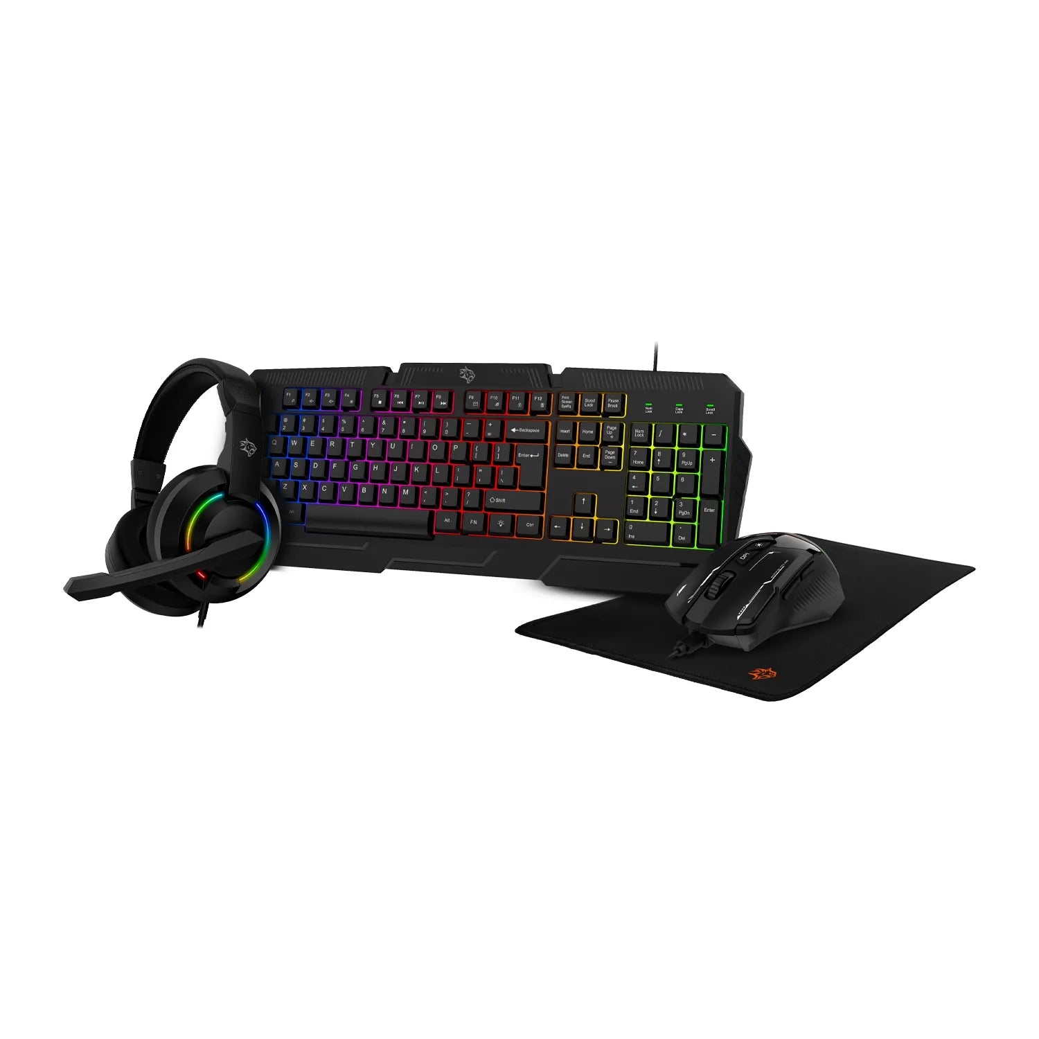 Gaming Combo 4-in-1 Keyboard Headset Mouse Mouse Pad – Porodo