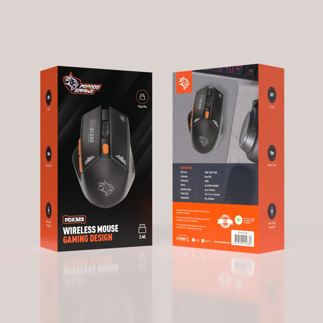 Wireless Gaming Mouse 2.4G DPI 1600 2-in-1 – Porodo
