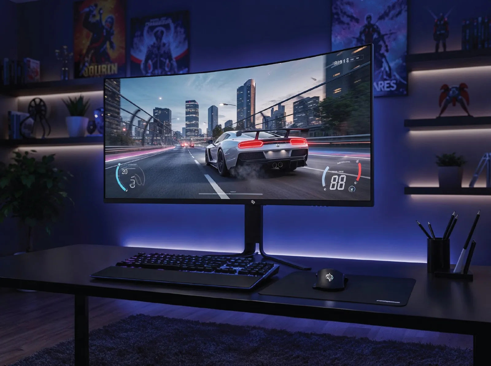 شاشة جيمينج منحنية 34 بوصة Ultra-Wide QHD بتردد 200Hz – بورودو Porodo Gaming