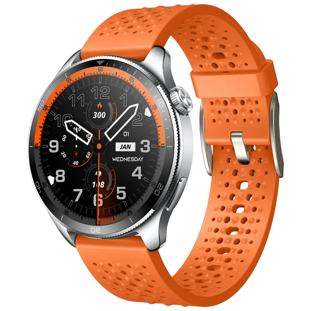 Powerology Sanam Urban Sports Smart Watch AMOLED Display with Bluetooth Calling & 100+ Sports Modes – orange