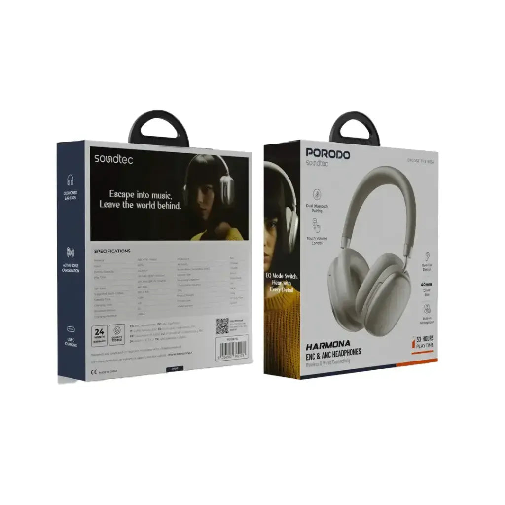 Porodo Soundtec Harmona ANC+ENC مع تحكم باللمس