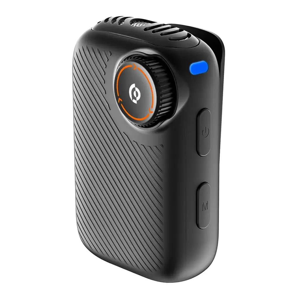 Powerology Pure Q1 AI Noise-Cancelling Wireless Microphone System with Touchscreen Display – Black