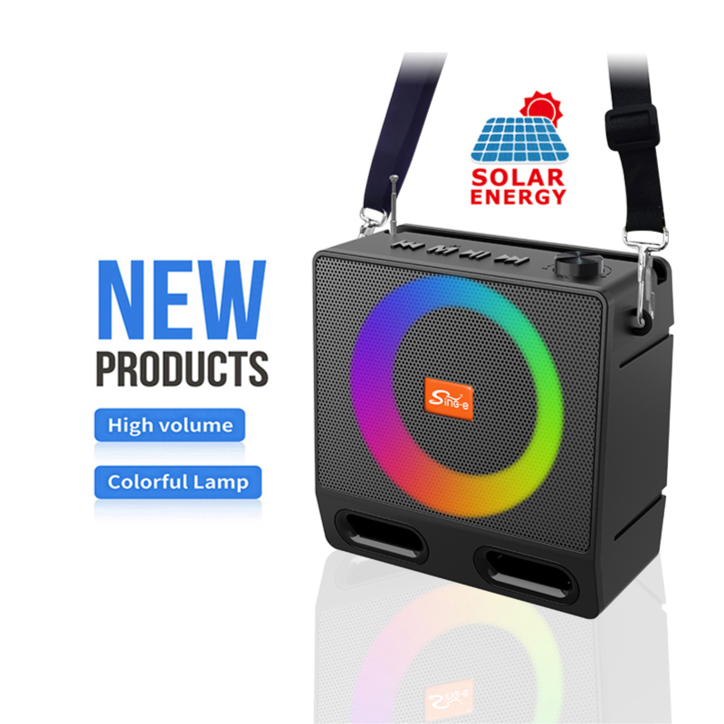 Solar Bluetooth Speaker with RGB LED FM Radio ZQS-828