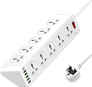 مقبس طاقة 2500W بطول 2 متر مع USB-C و2 منفذ USB-A