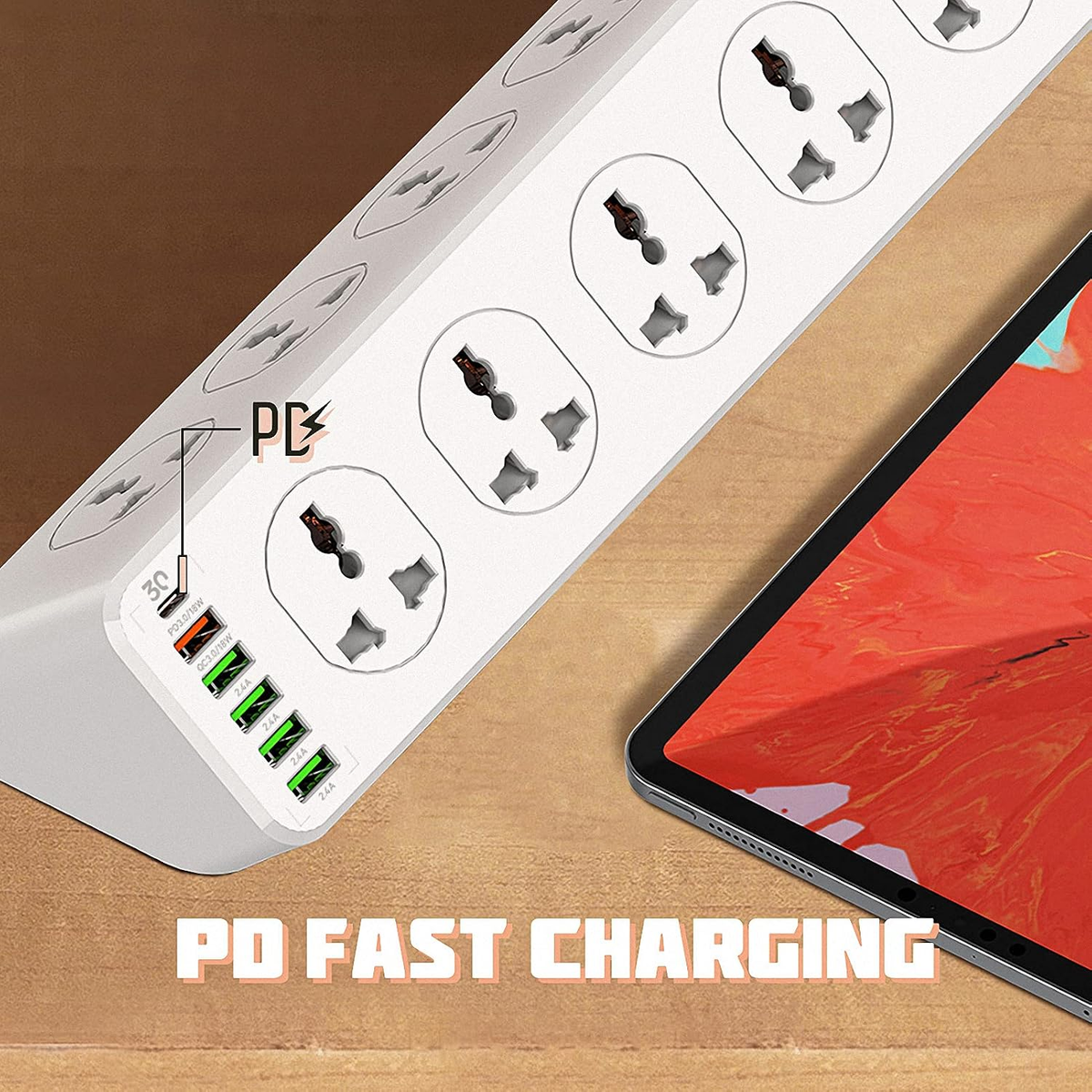 POWER SOCKET 2500W 2M USB-C / 2 USB-A