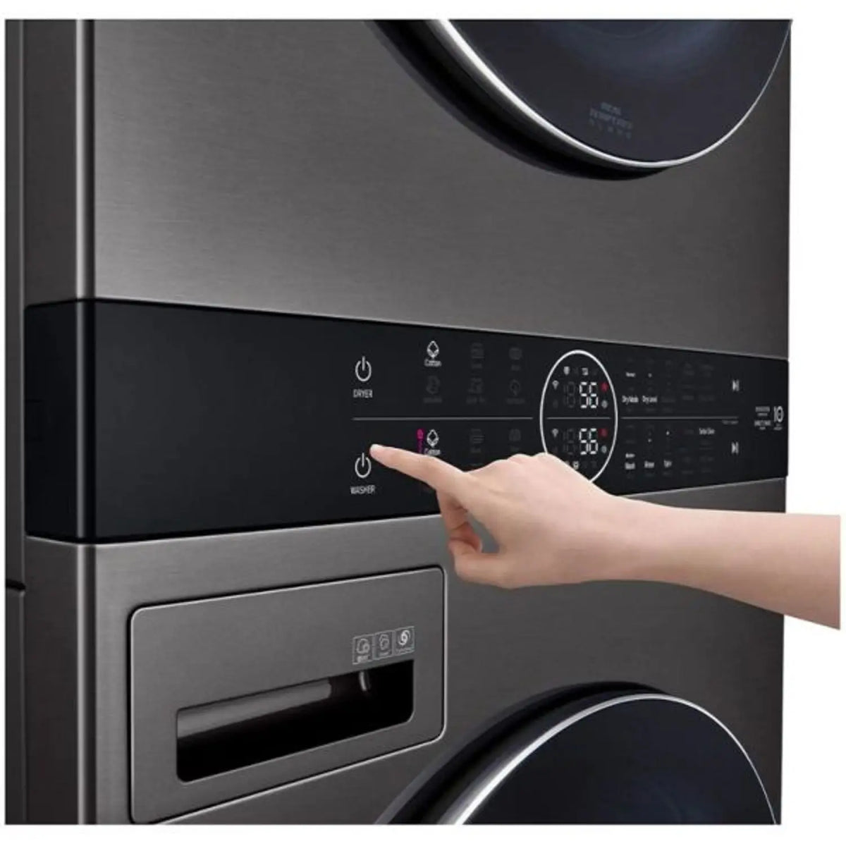 LG 21 Kg Washer 16 Kg Dryer Wash Tower Front Load LED Display Control FWT2116BS