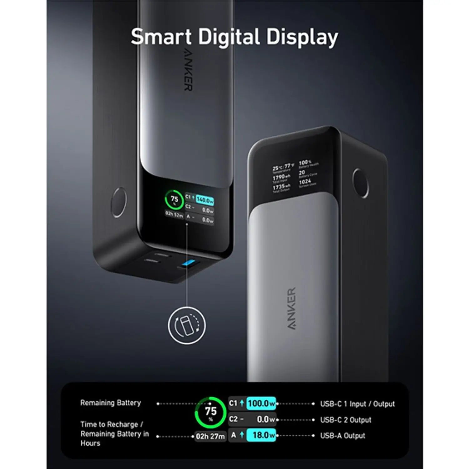 Anker 737 Powerbank Gen 2 Black - A1289011