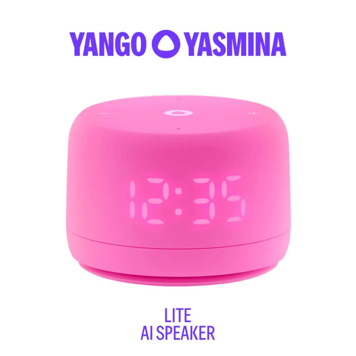 Yango Yasmina Lite AI Smart Speaker with LED Clock, Bluetooth, Wi-Fi & Voice Assistant – Green / Violet