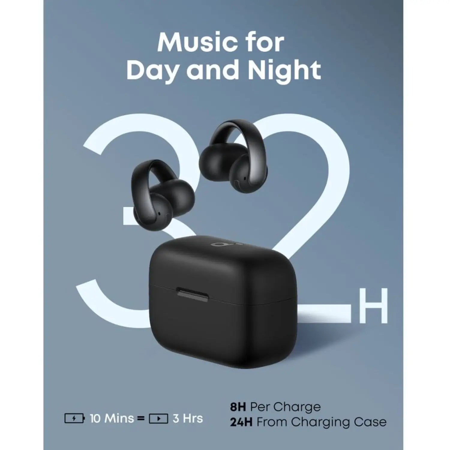 Anker Soundcore AeroClip Open-Ear Clip-On Earbuds A3388H (Black)