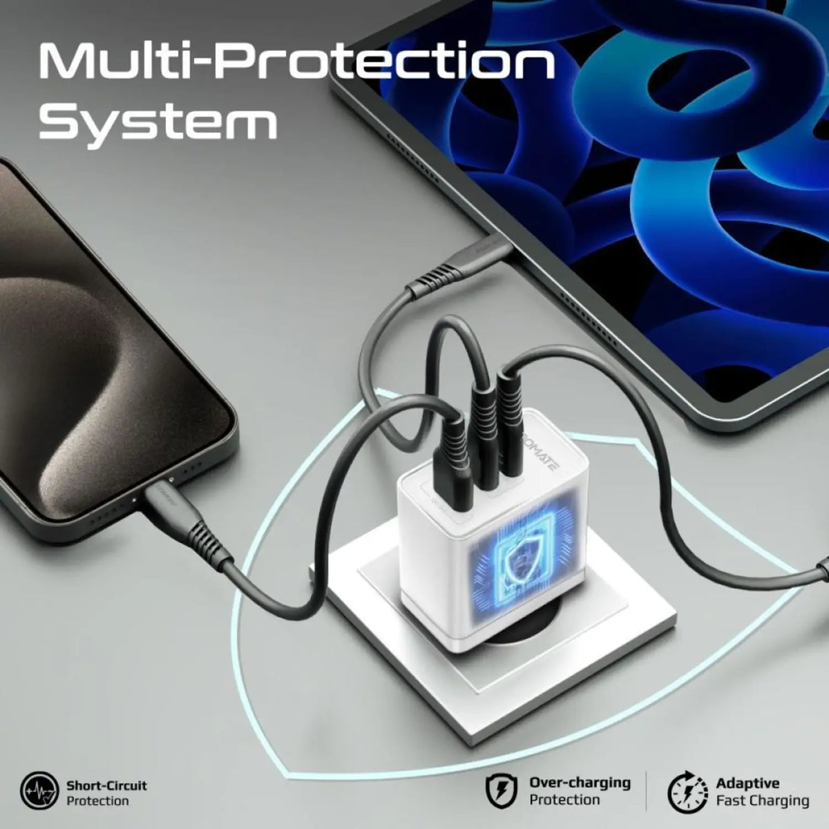 شاحن PROMATE PowerPort-45.UK 45W PD GaNFast