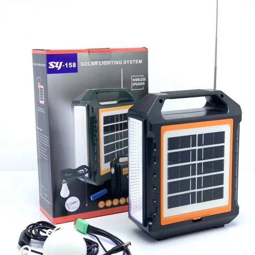SY-158 Solar Lighting System with Wireless Speaker, Solar Panel & Emergency LED Lighting