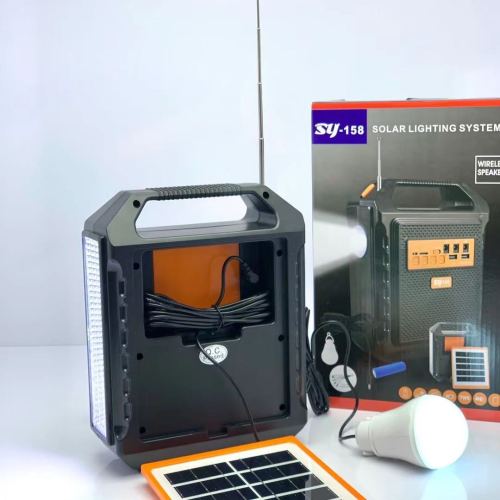 SY-158 Solar Lighting System with Wireless Speaker, Solar Panel & Emergency LED Lighting