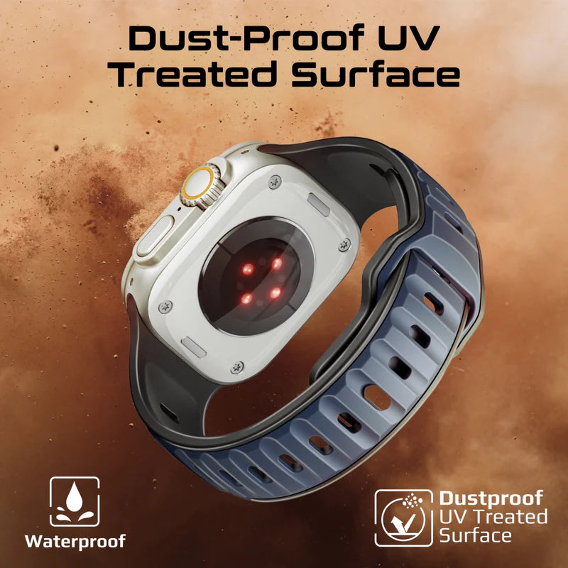 سوار ساعة Apple من السيليكون PROMATE SiliBand-DC مزدوج اللون متوافق مع 42/44mm
