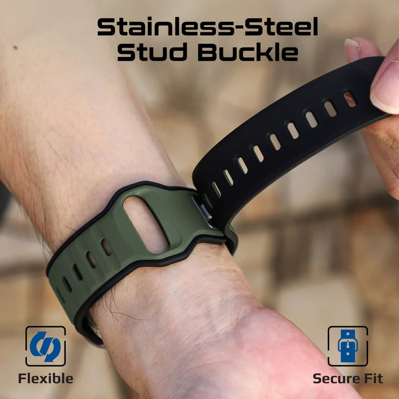 سوار ساعة Apple من السيليكون PROMATE SiliBand-DC مزدوج اللون متوافق مع 42/44mm