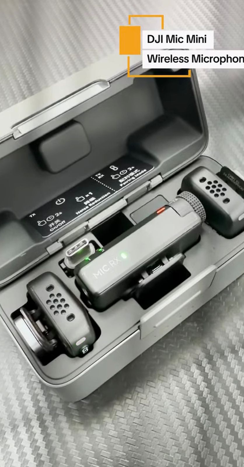 DJI Mic Mini Wireless Microphone System Dual Transmitters with Charging Case