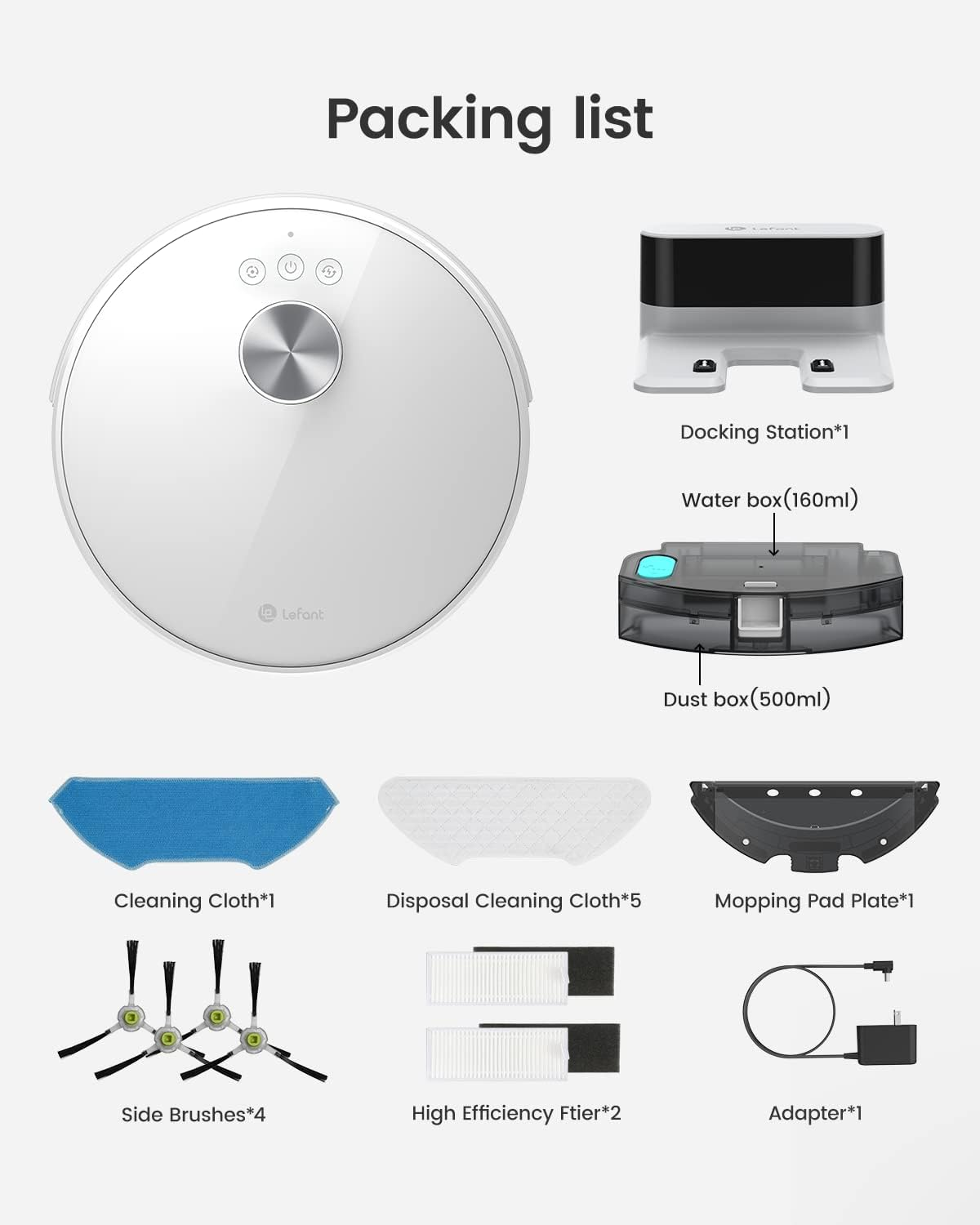 Lefant M1 Robot Vacuum Cleaner with Mop 4000Pa 2.4G Wi-Fi App/Alexa Control