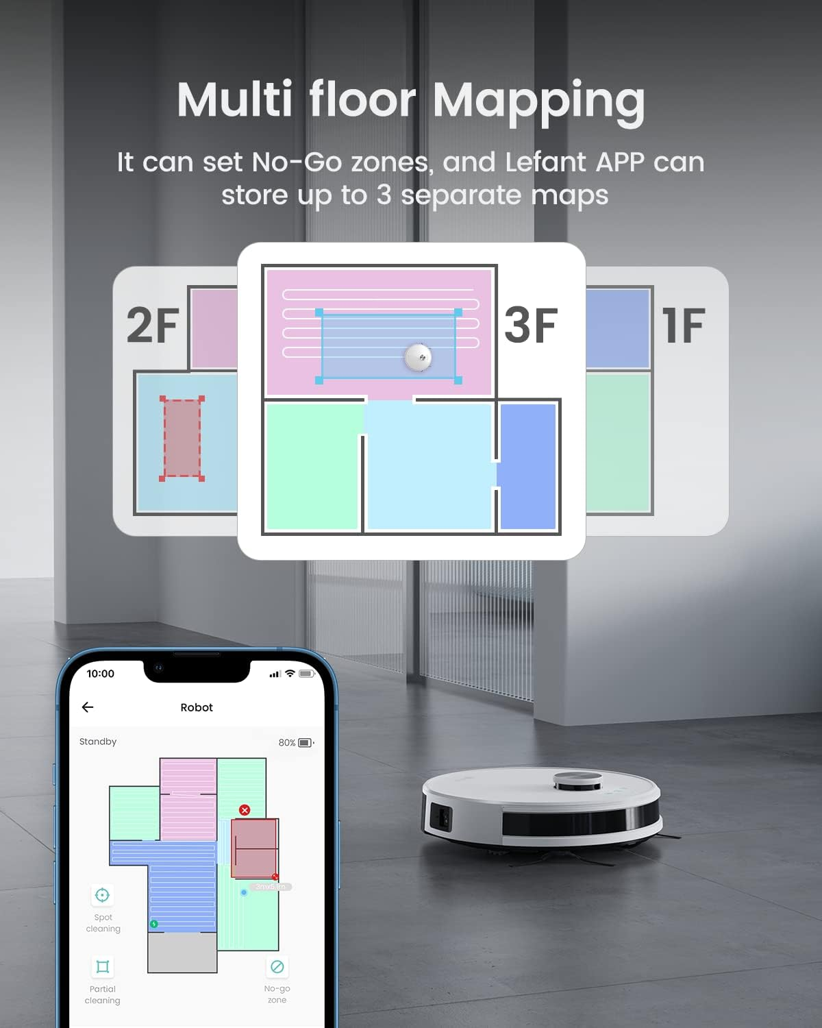 Lefant M1 Robot Vacuum Cleaner with Mop 4000Pa 2.4G Wi-Fi App/Alexa Control