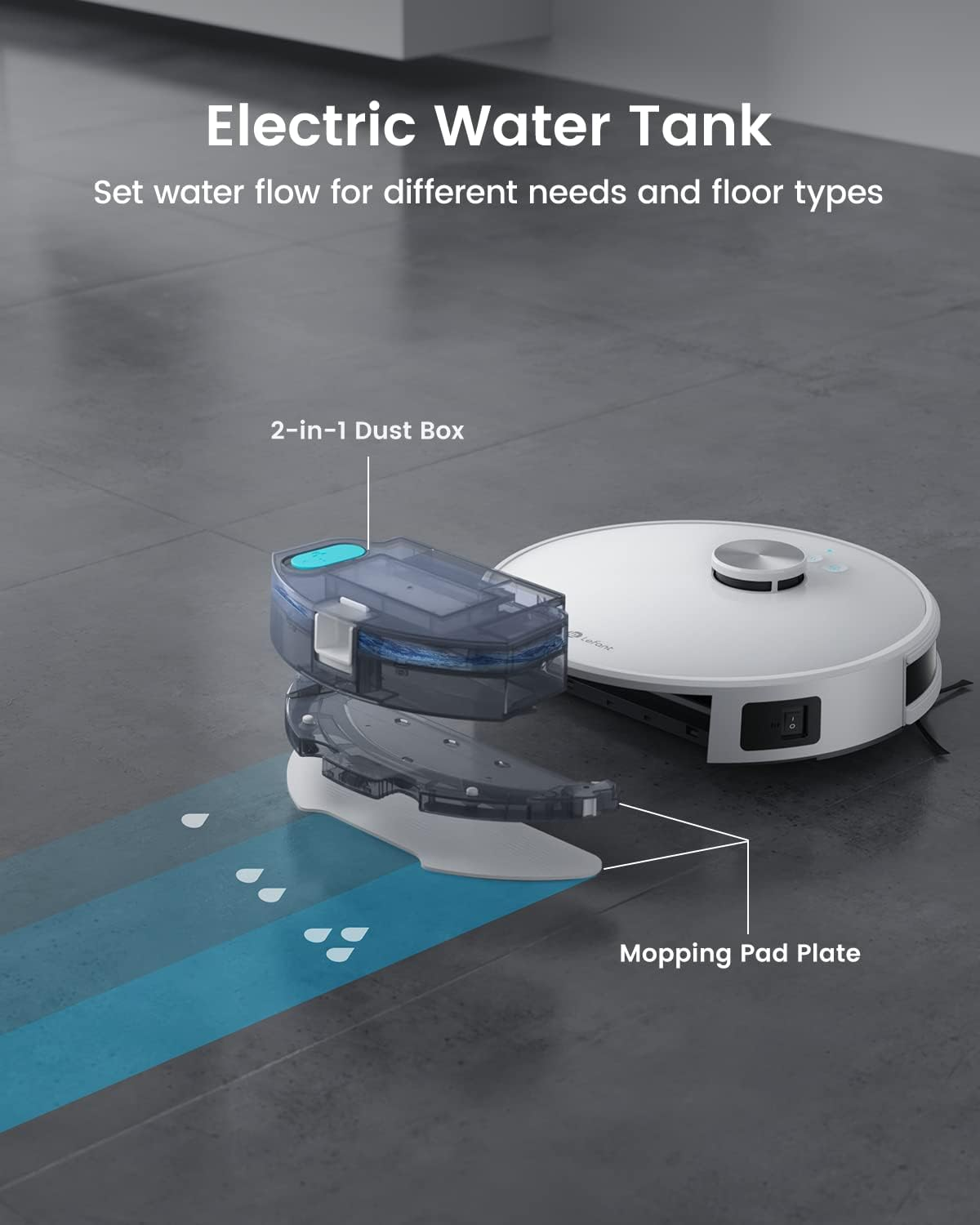 Lefant M1 Robot Vacuum Cleaner with Mop 4000Pa 2.4G Wi-Fi App/Alexa Control