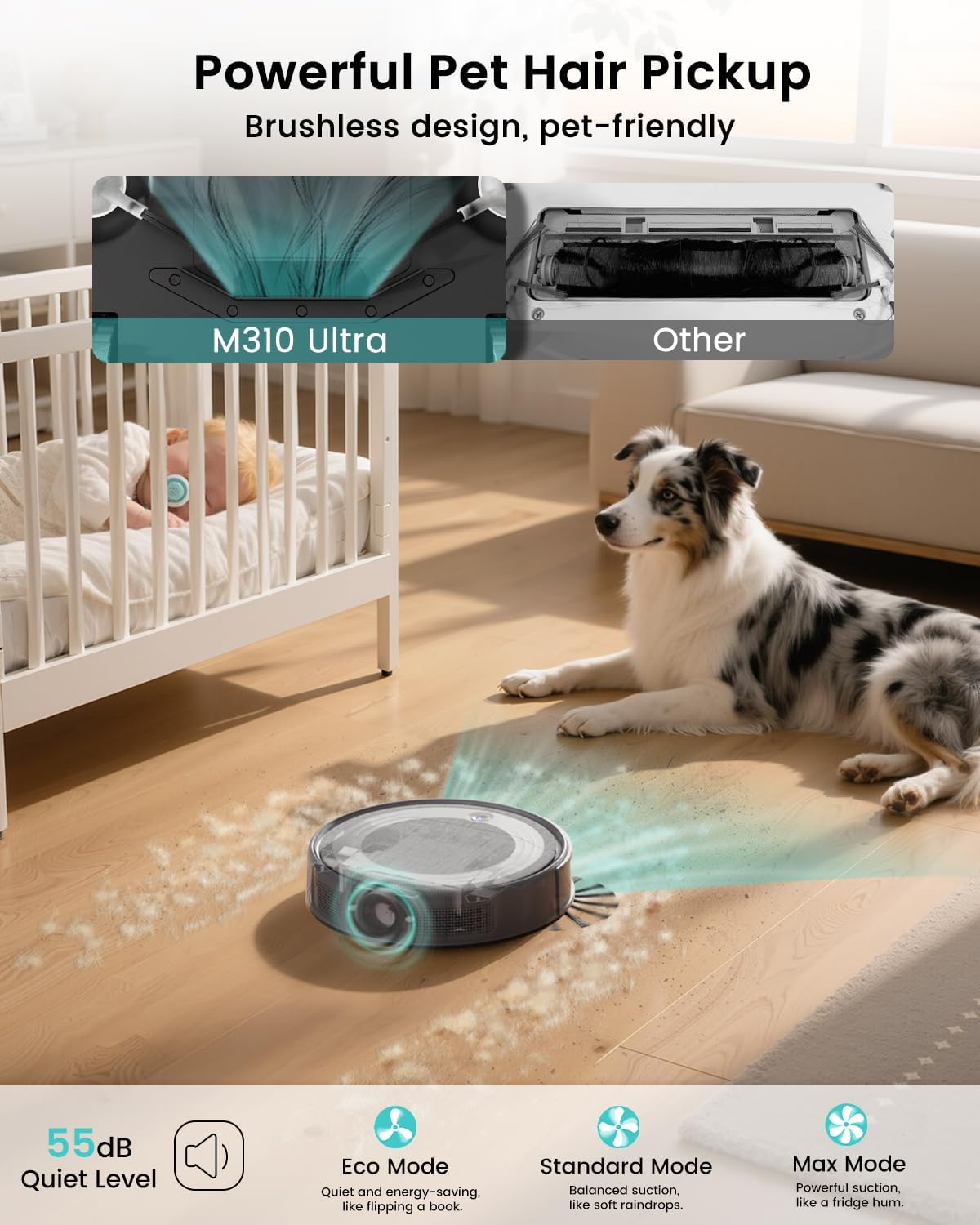 Lefant M310 Ultra Robot Vacuum and Mop 6000Pa WiFi/App/Alexa Control 170min Runtime