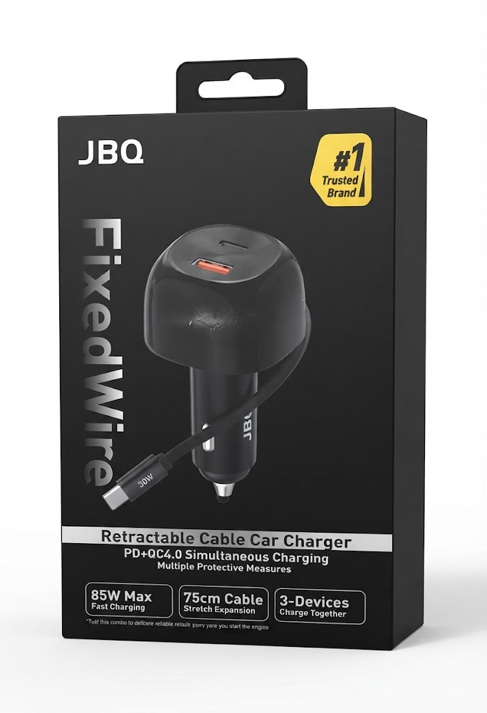 JBQ FIXEDWIRE RETRACTABLE CABLE CAR CHARGER C365422