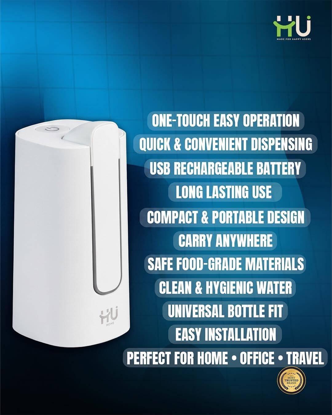 HU PORTABLE AUTOMATIC WATER PUMP WHT HHO-1003 (WHITE)