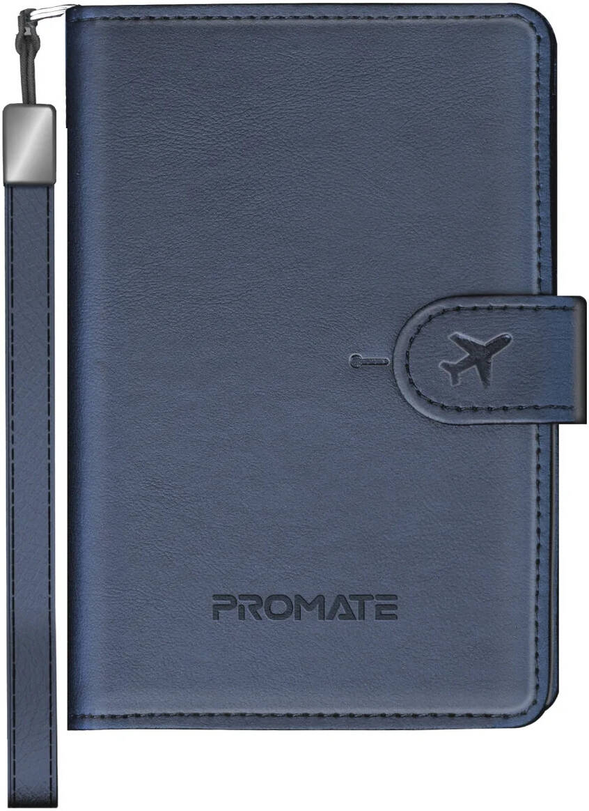 PROMATE PassMate.Burgundy حافظة جواز السفر والبطاقات مع خاصية التتبع، بطارية 170mAh