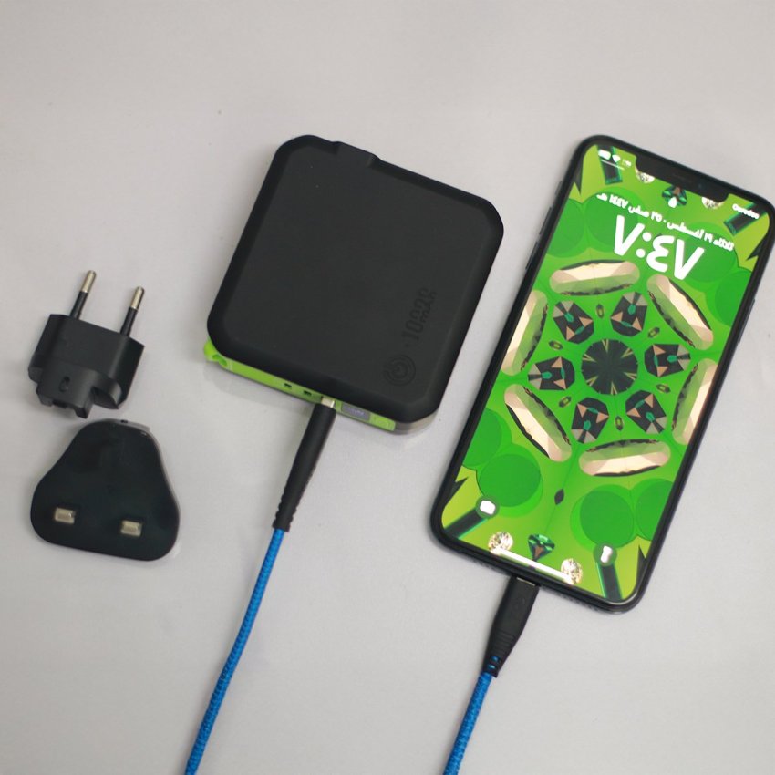 GOUI MBALA PLUS 10000mAh Power Bank with Built-in Wall Charger and Fast Charging – Black