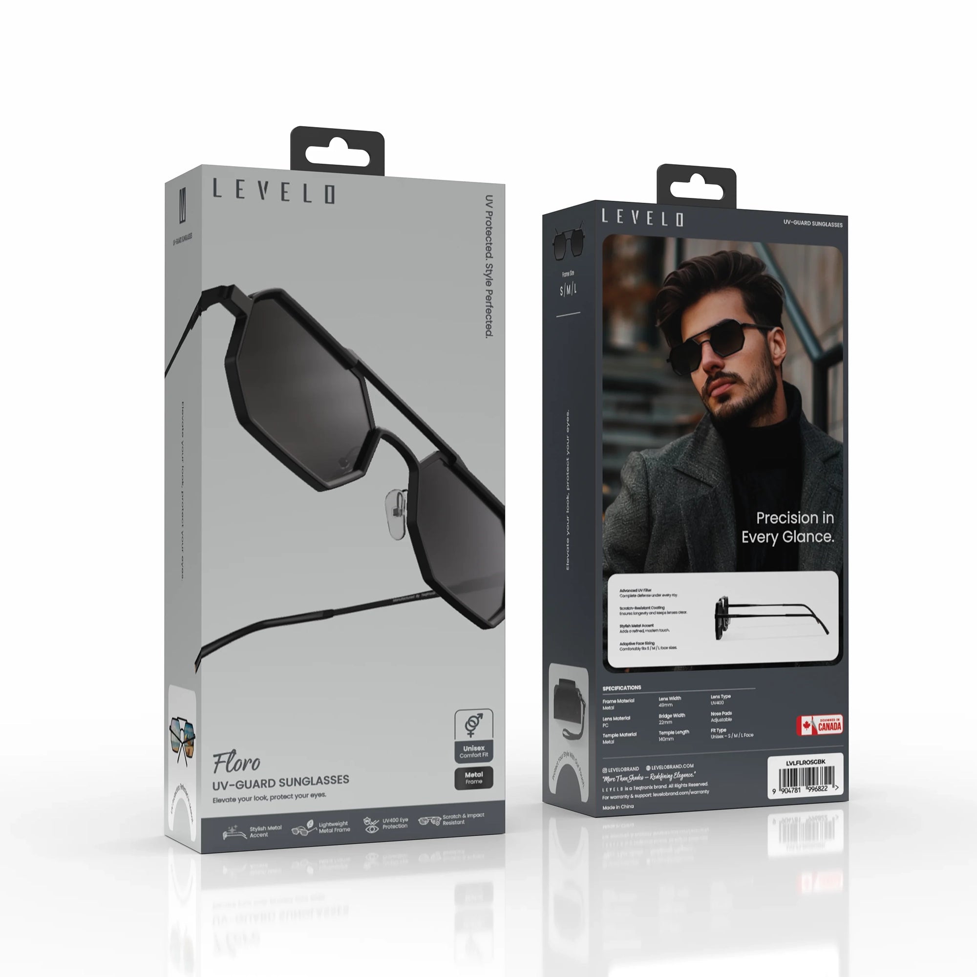 Levelo Floro UV-Guard Sunglasses - Black LVLFLROSGBK